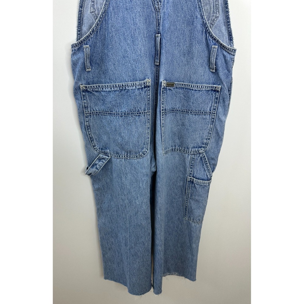 Calvin Klein Vintage 90s Style Carpenter Overalls Blue Denim Bib Small Oversized - Picture 12 of 13